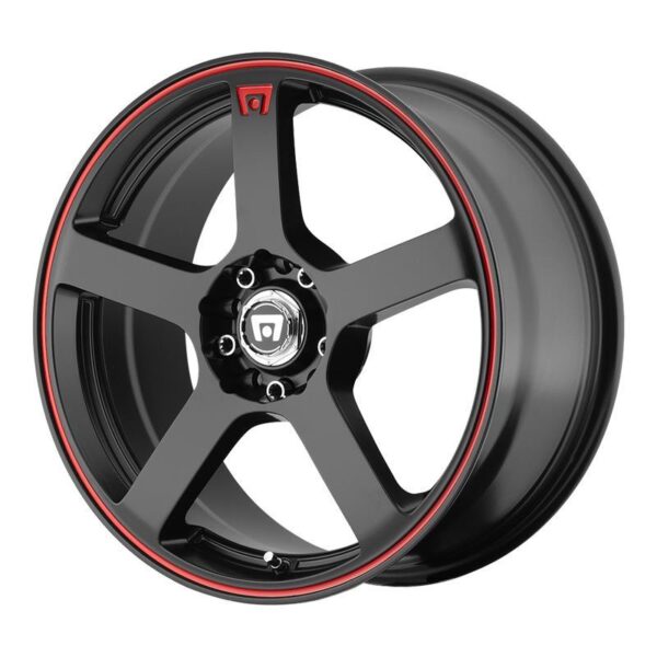 MR116 Matte Black Red Racing Stripe 8x18 5/112/114,3 ET45 CB72,6 60°