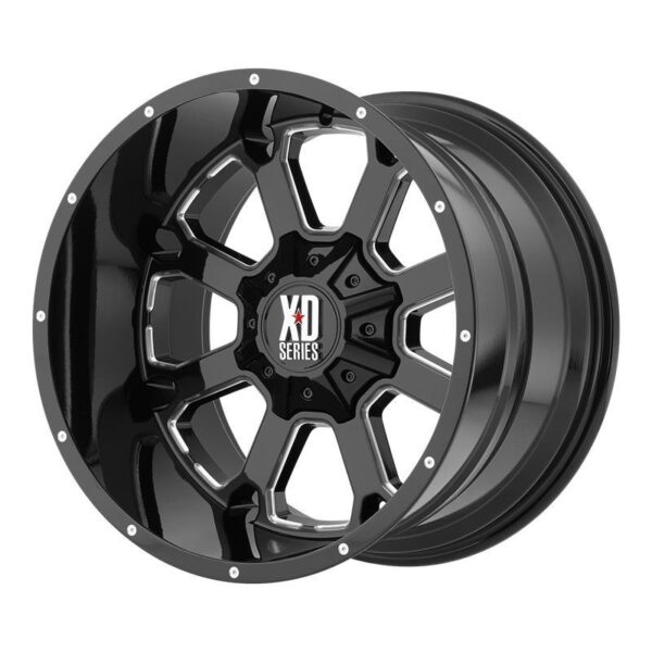 XD825 Gloss Black Milled 9x20 8/180 ET0 CB124,2 60°