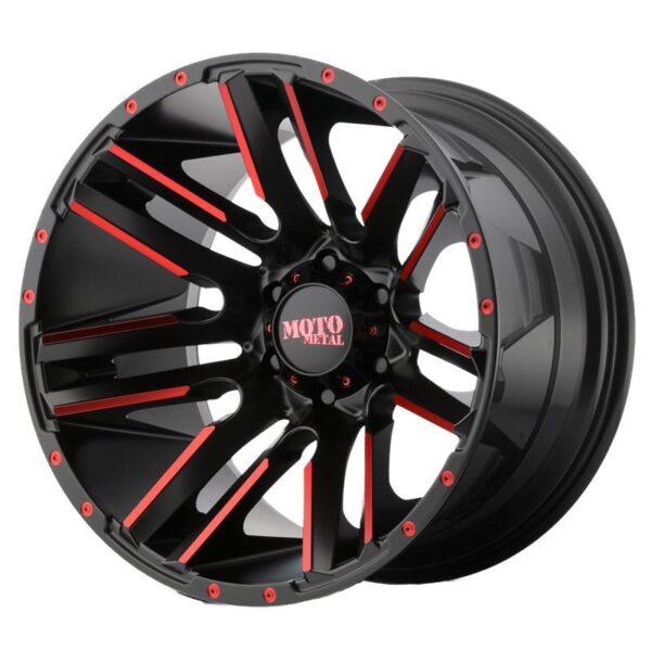 MO978 Satin Black Machined Red Tint 10x20 5/127 ET-24 CB78,3 60°