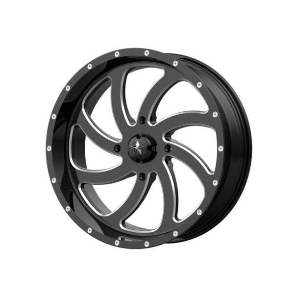 MA36 Gloss Black Milled 7x18 4/156 ET0 CB132,0 60°