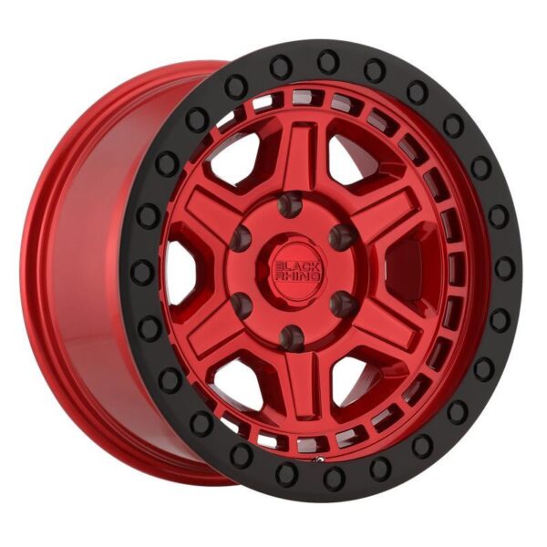 RENO CANDY RED W/ BLACK RING & BOLTS 9x17 6/139,7 ET0 CB112,1 60°
