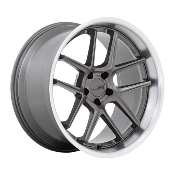AR942 MATTE GUNMETAL W/ MACHINED LIP 12x20 5/115 ET6 CB71,5 60°