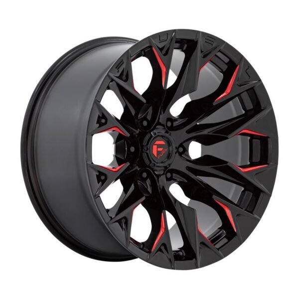 D823 FLAME GLOSS BLACK MILLED W/ CANDY RED 10x20 8/180 ET-18 CB124,2 60°