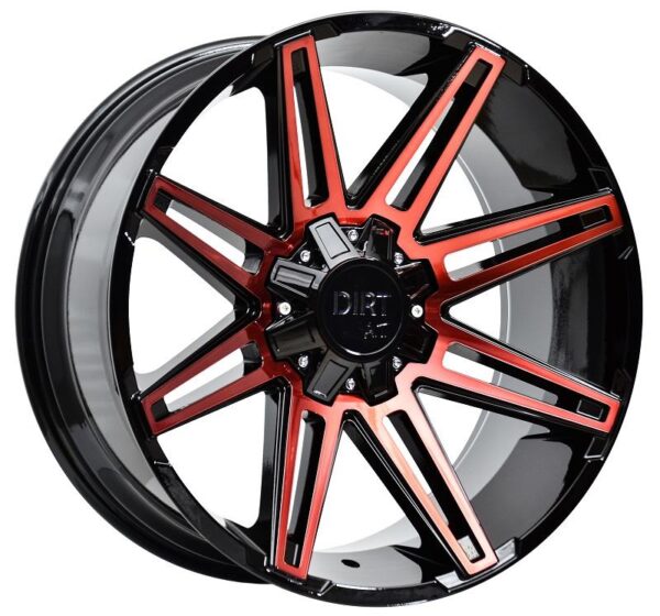 D88 Glossblack Red face 10x22 5/127/139,7 ET-20 CB78,1 60°