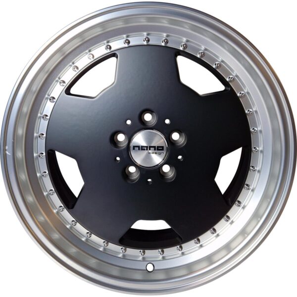 Nano 5852 Matte black machined lip 8x18 5/112 ET30 CB66,6 60°