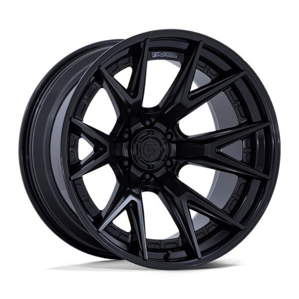 FC402 CATALYST MATTE BLACK W/ GLOSS BLACK LIP 9x18 6/135 ET1 CB87,1 60°