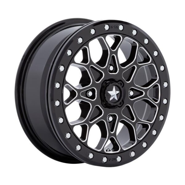 M48 PORTAL BEADLOCK GLOSS BLACK MILLED W/ GB RING 6x15 4/110 ET38 CB86,0 60°