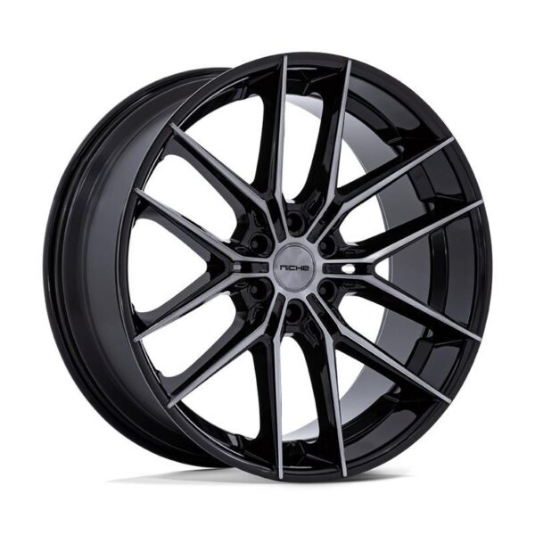 NC280 PRODIGY 6 GLOSS BLACK DARK TINTED CLEAR 10x26 6/135 ET25 CB87,1 60°