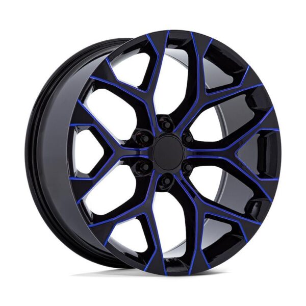 PR176 GLOSS BLACK MACHINED W/ BLUE MILLING 10x26 6/139,7 ET24 CB78,1 60°