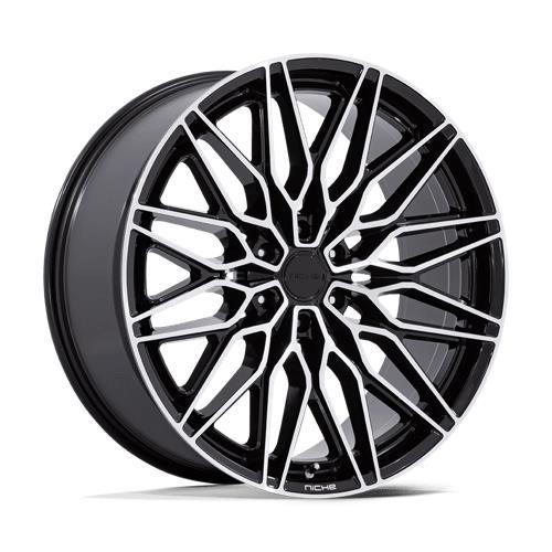 NC278 CALABRIA 6 GLOSS BLACK W/ MACHINED 9,5x22 6/135 ET30 CB87,1 60°