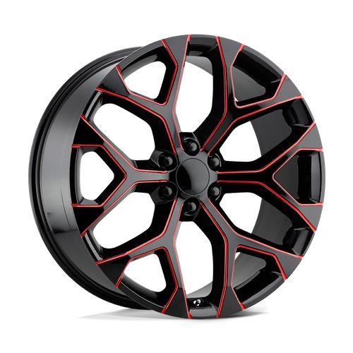 PR176 GLOSS BLACK RED MILLED 10x26 6/139,7 ET24 CB78,1 60°