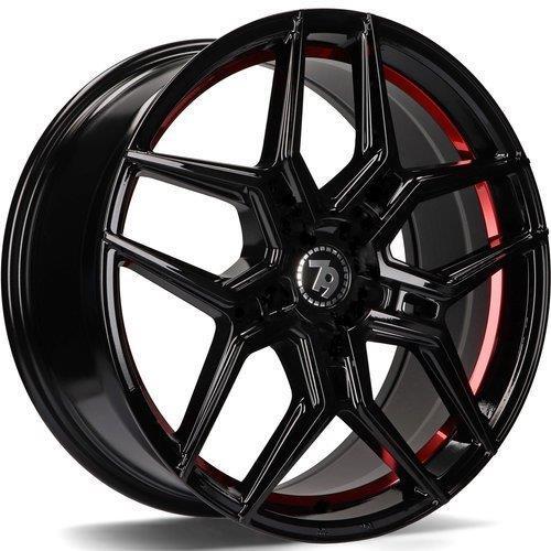 SV-B Black glossy red inner lip 10x20 5/120 ET40 CB74,1 60°