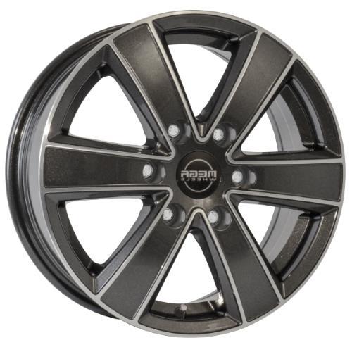 Hercules 6 Anthracite grey front polished 6,5x16 6/130 ET55 CB84,1 60°