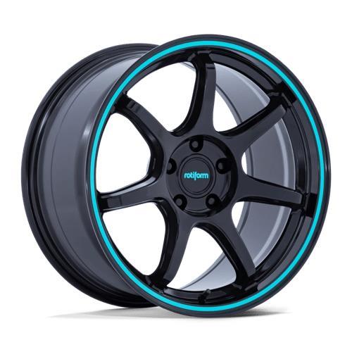 RC208 BPU GLOSS BLACK W/ TEAL STRIPE 9,5x19 5/100 ET40 CB56,1 60°