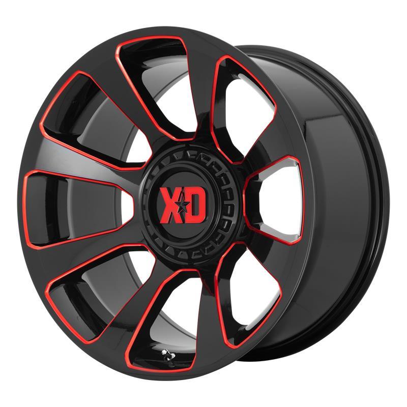 XD854 Gloss Black Milled With Red Tint 10x20 5/127/139,7 ET-18 CB78.1 60°