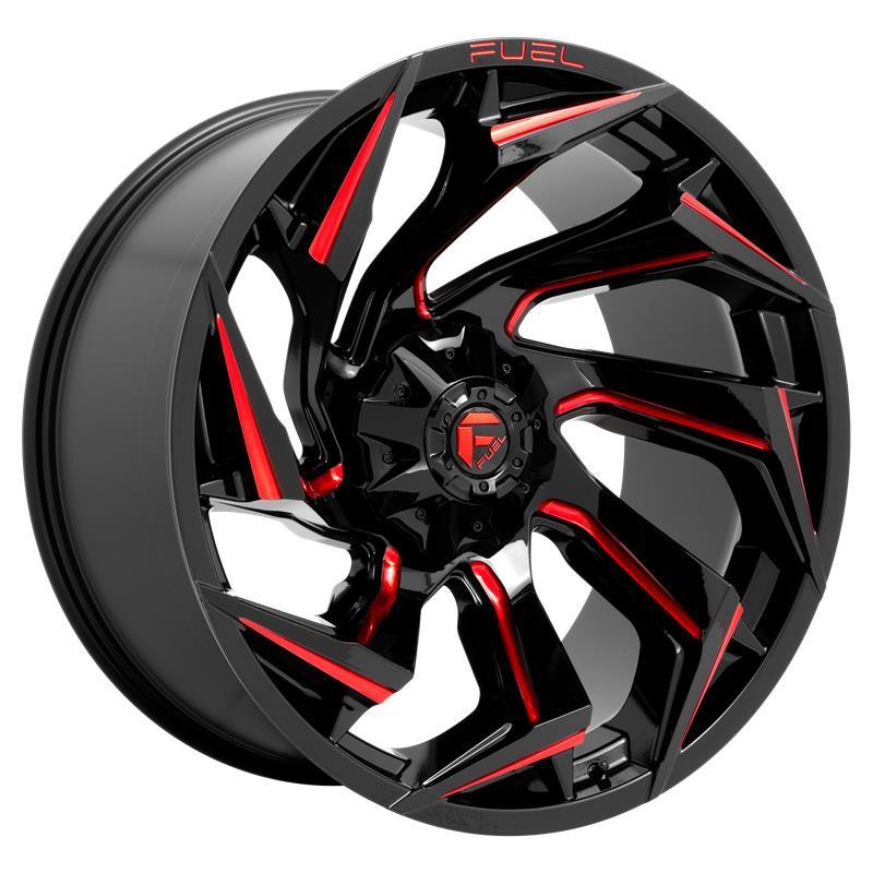 D755 REACTION GLOSS BLACK MILLED W/ RED TINT 9x17 5/114,3/127 ET-12 CB78.1 60°