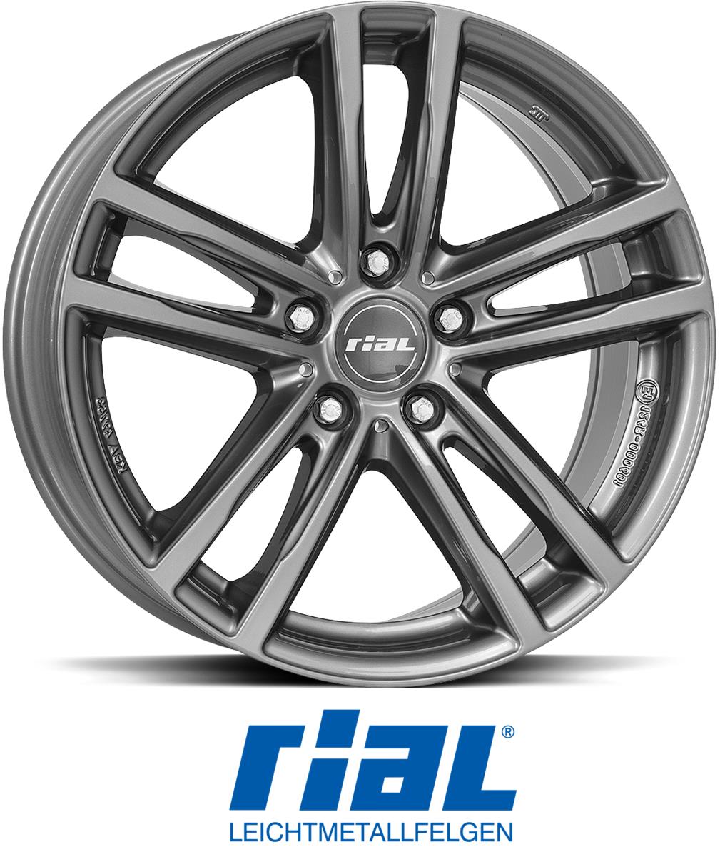 RIAL X10 Metal Grey 7x16 5/112 ET52 CB66.7 60°