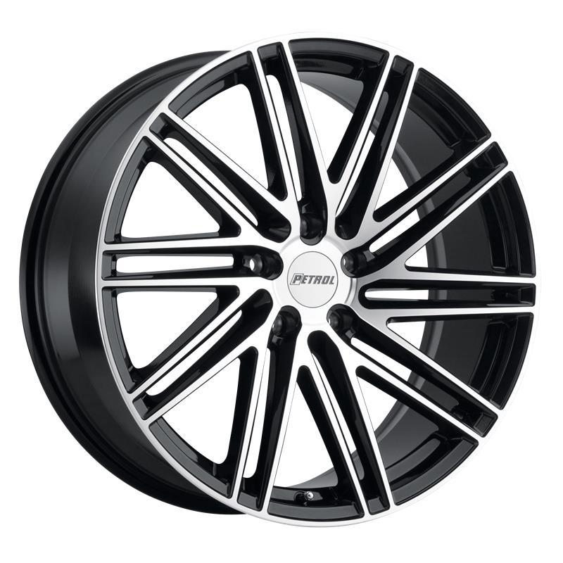 P1C GLOSS BLACK W/ MACHINED FACE 8x17 5/105 ET40 CB72.1 60°