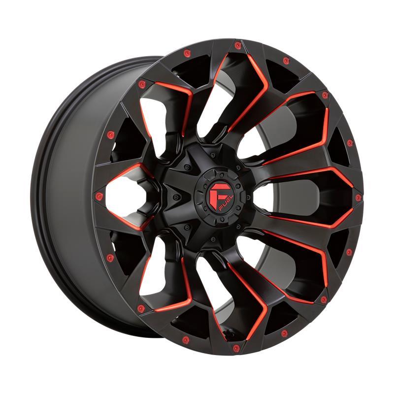 D787 ASSAULT MATTE BLACK RED MILLED 9x18 5/114,3/127 ET-12 CB78.1 60°