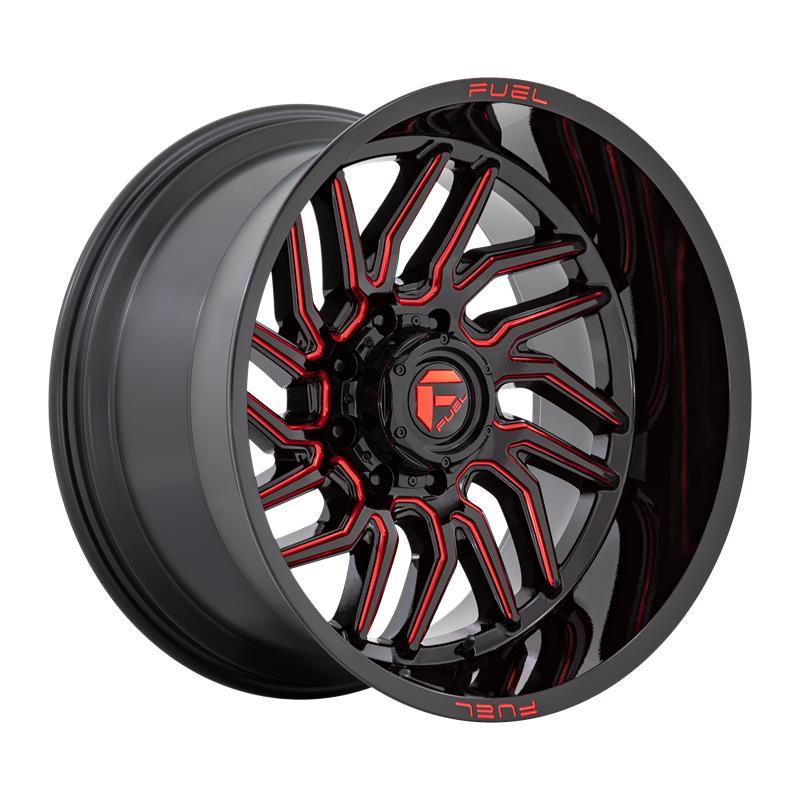 D808 HURRICANE GLOSS BLACK MILLED RED TINT 10x20 8/180 ET-18 CB124.2 60°