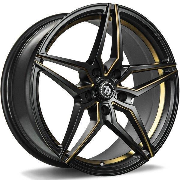 SV-A Deep Matt Black Milled Gold 9x18 5/120 ET35 CB72.6 60°