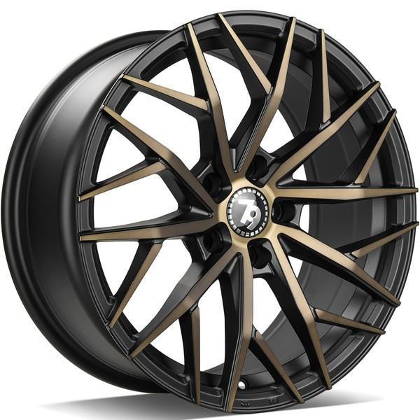 SV-C Black Glossy Gold Front 7,5x17 5/112 ET40 CB66.5 60°
