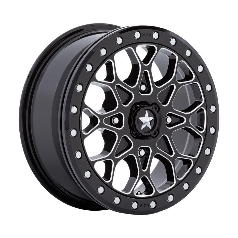 M48 PORTAL BEADLOCK GLOSS BLACK MILLED W/ GB RING 6x15 4/110 ET38 CB86.0 60°
