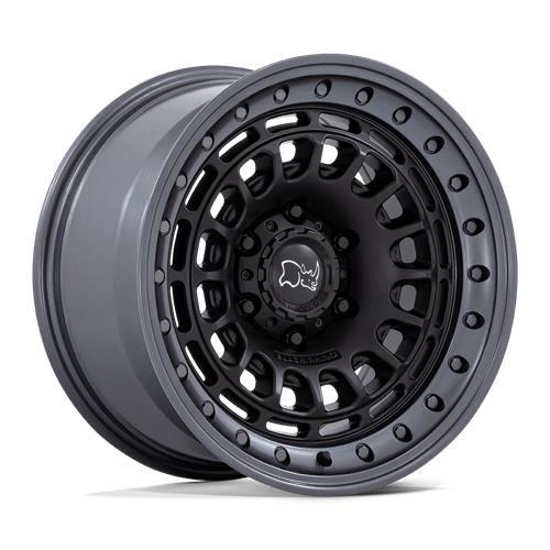 BR014 SAHARA MATTE BLACK W/ GUNMETAL LIP 9x17 5/127 ET-12 CB71.5 60°