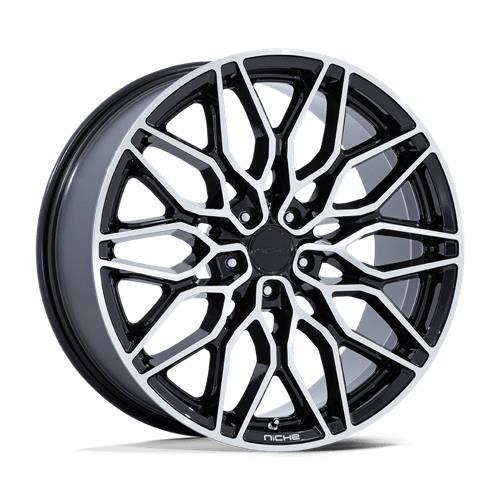 NC277 CALABRIA 5 GLOSS BLACK MACHINED 9x20 5/120 ET27 CB74.1 60°
