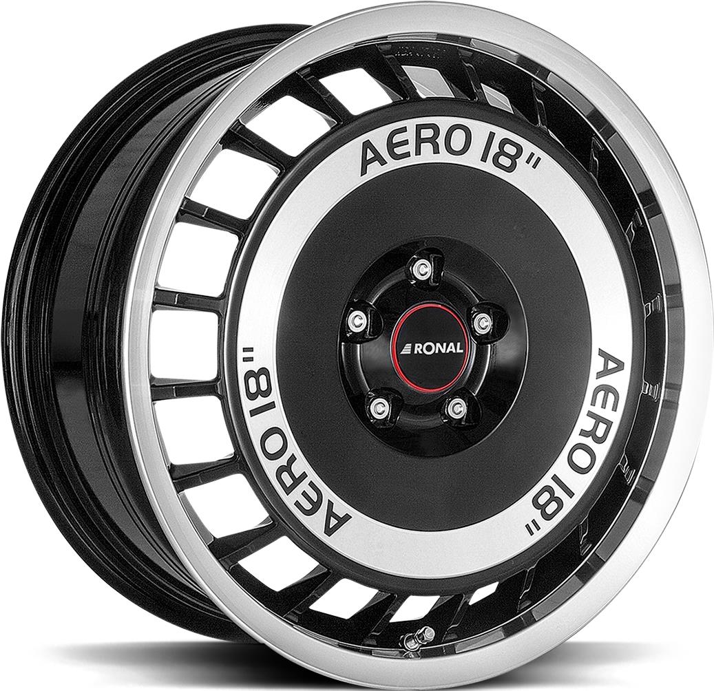 RONAL R50 AERO Black Front Cut 8x18 5/110 ET35 CB65.1 60°
