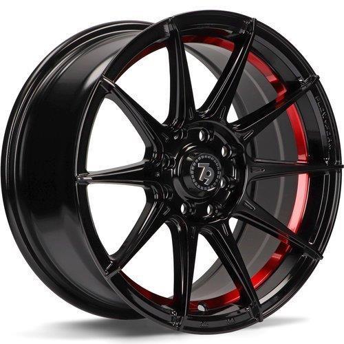 SCF-F Black glossy red inner lip 7x15 4/100/114,3 ET35 CB67.1 60°