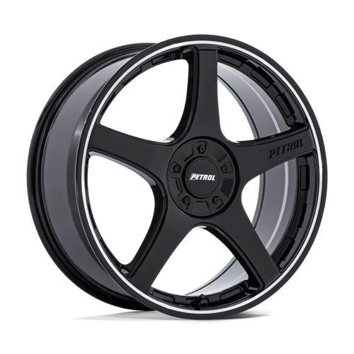 PE003 P2E GLOSS BLACK W/ MACHINED LIP 8,5x20 5/108/114,3 ET40 CB72.6 60°