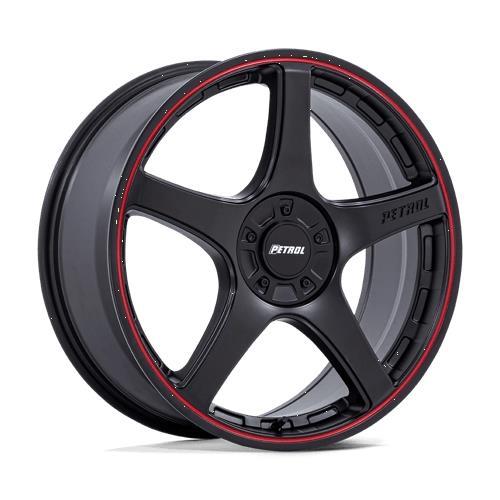 PE003 P2E MATTE BLACK W/ RED LIP 8,5x20 5/108/114,3 ET40 CB72.6 60°