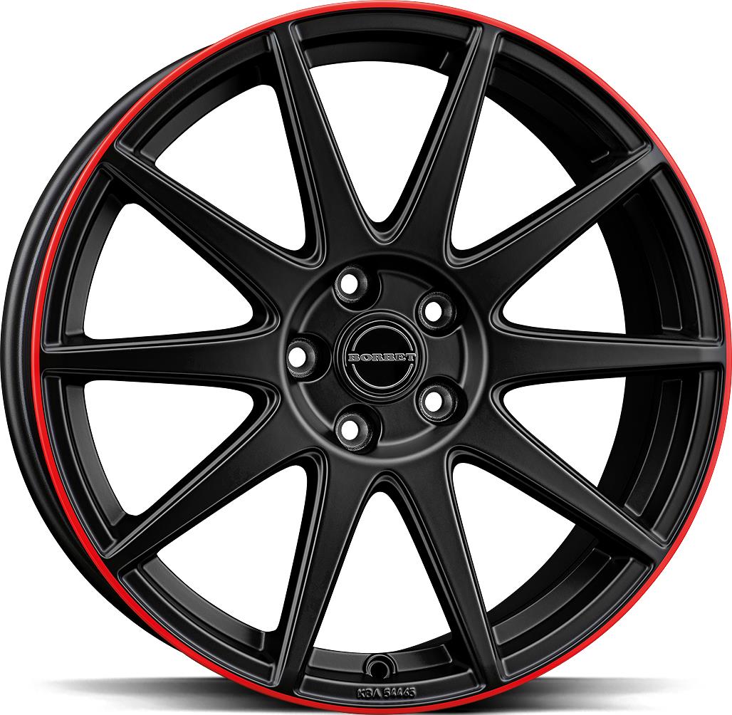 BORBET GTX Black Matt Rim Red 8x19 5/114,3 ET50 CB72.5 60°