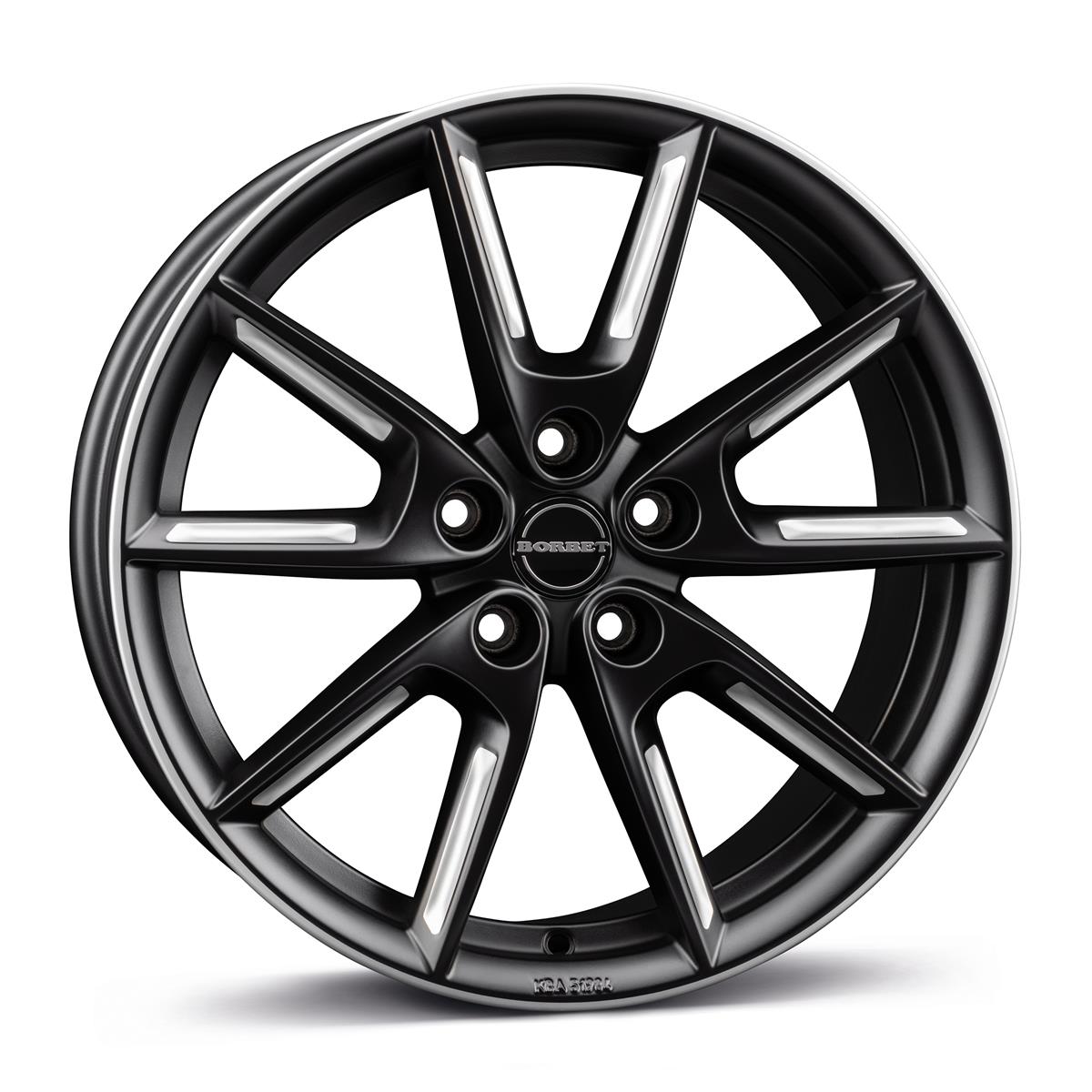 BORBET LX18 Black Matt Silv Spoke Rim 8x18 5/112 ET44 CB57.1