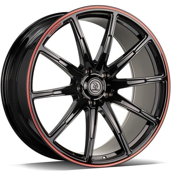 MF.7 Black Glossy Red 10x23 5/130 ET25 CB84.1 60°
