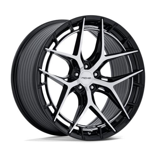 NC286 RIVIERA GLOSS BLACK W/ MACHINED FACE 9x20 5/120 ET27 CB72.6 60°