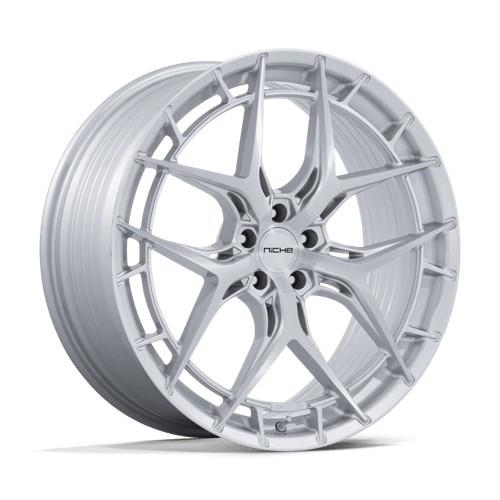 NC286 RIVIERA GLOSS SILVER W/ BRUSHED FACE 9,5x20 5/120 ET22 CB72.6 60°