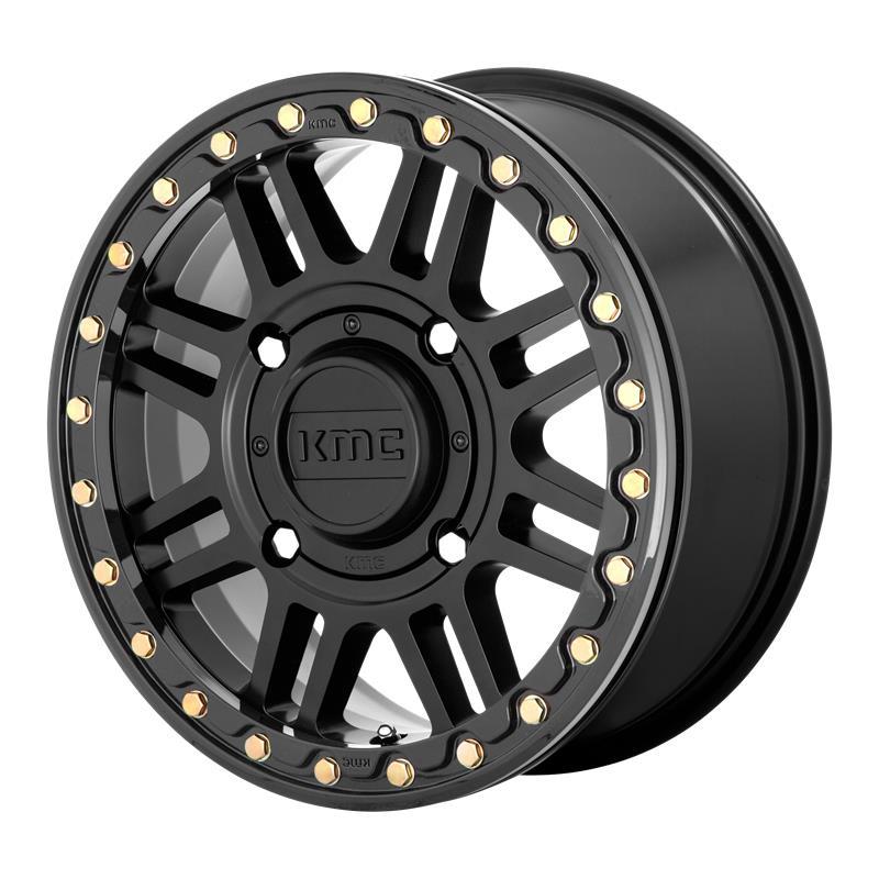 KS250 Satin Black With Gloss Black Ring 10x15 4/137 ET0 CB112.0 60°
