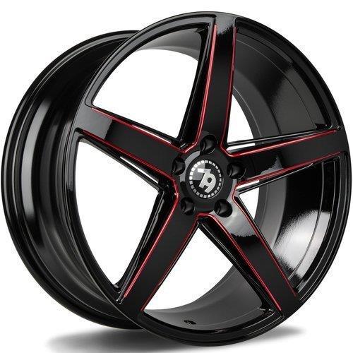 SV-N Black glossy milled red 9,5x19 5/112 ET38 CB66.5 60°
