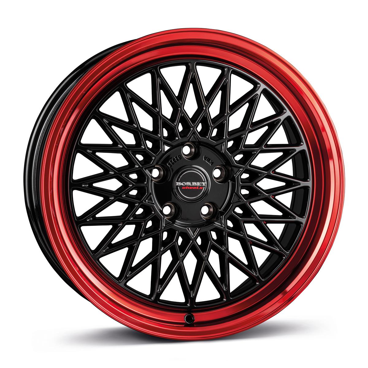 BORBET B black rim red 7x17 4/100 ET30 CB64.0 60°