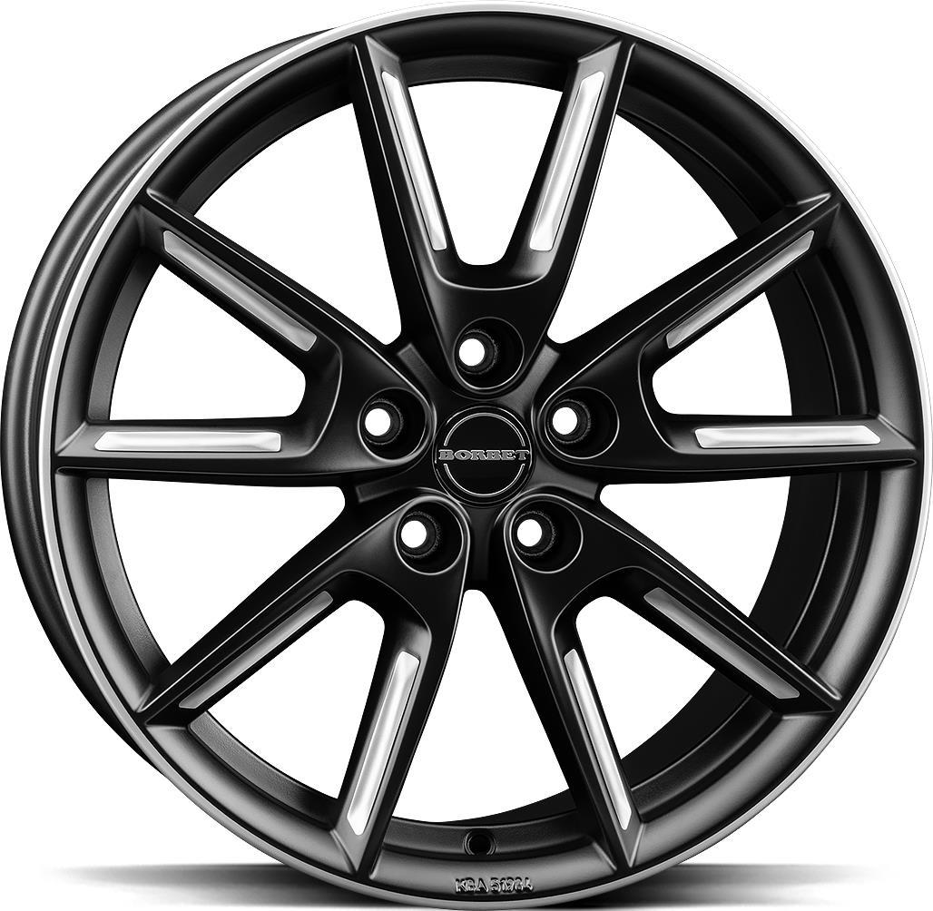 BORBET LX19 Black Matt Silv Spoke Rim 8x19 5/112 ET40 CB66.5 60°