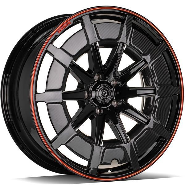 MF.7 Black Red Carbon Lip Cover 10x22 5/130 ET30 CB84.1 60°
