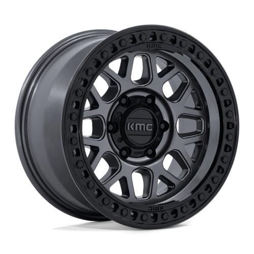 KM549 GRS GLOSS GUNMETAL W/ GLOSS BLACK LIP 8,5x17 8/165,1 ET0 CB125.1 60°