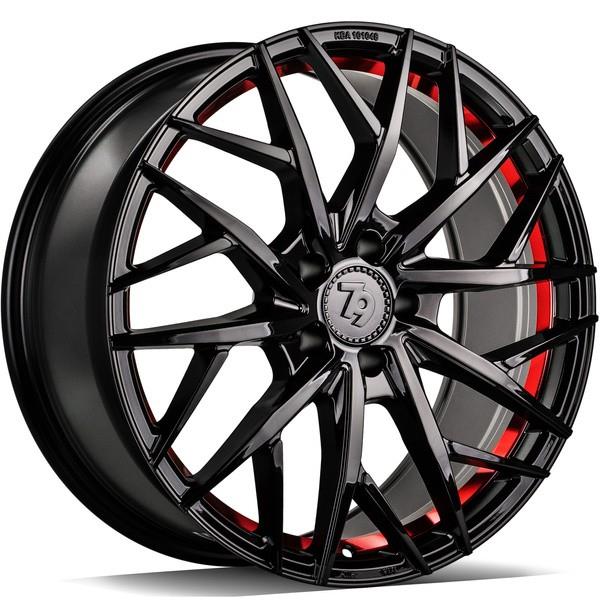 SSF-1 Black Glossy Red Inner Lip 7,5x17 5/112 ET40 CB66.6 60°